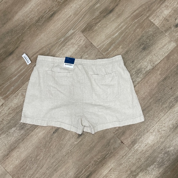 Old Navy Size XL Womens Linen Shorts Pull On Elastic Waist Khacki Tan - Picture 2 of 5